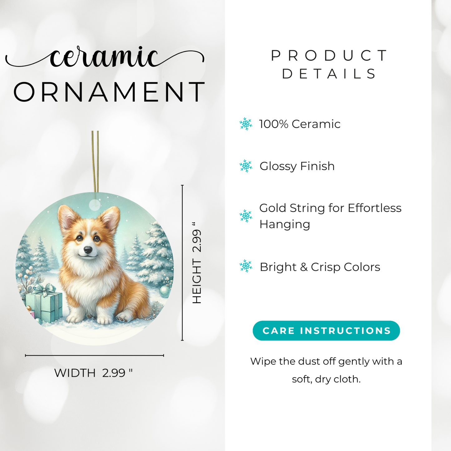 Personalized Pet Ornament Gift Pet Owner Custom Christmas Ornament Cute Dog Gift for Her Dog Lover Customized Holiday Decor Pet Memorial