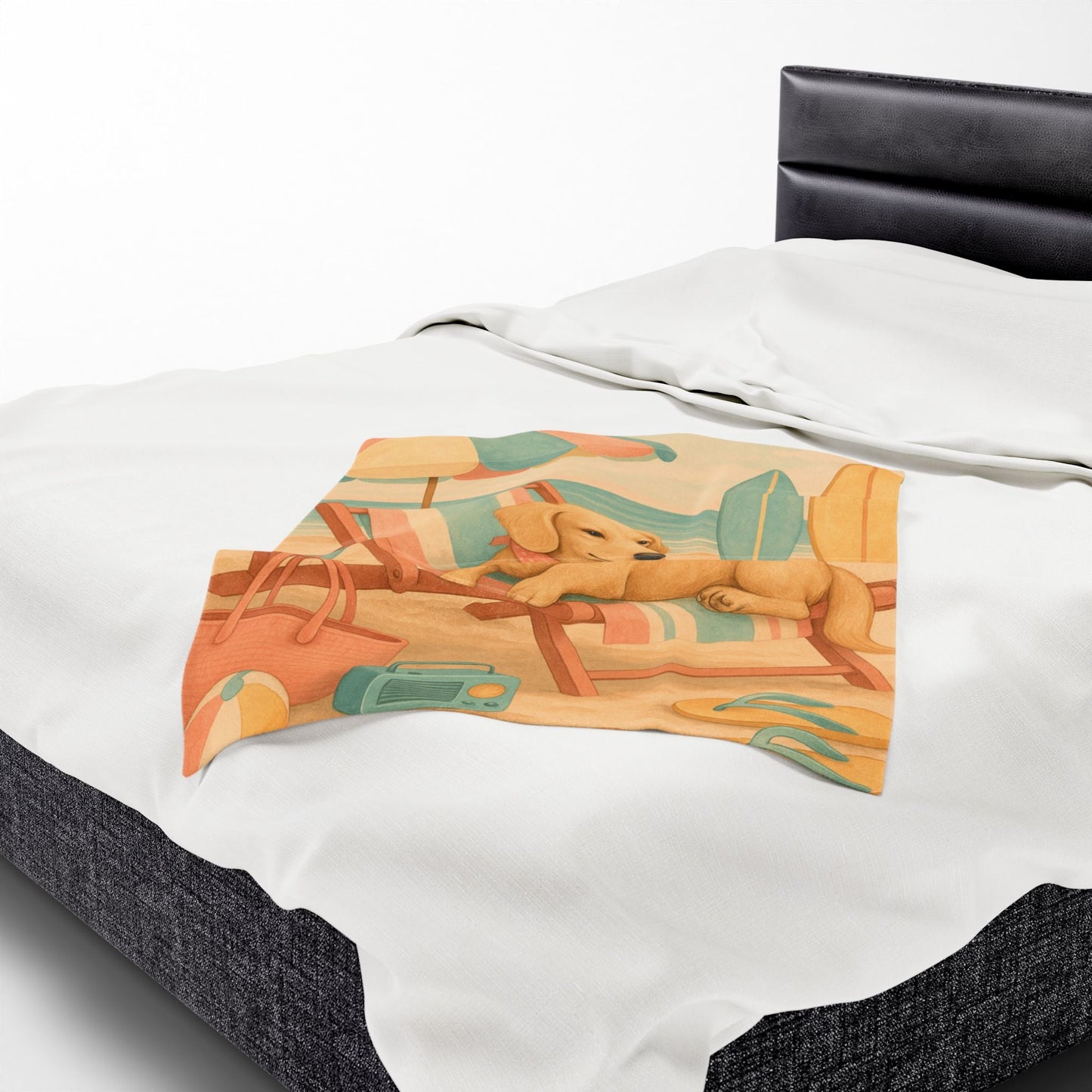 Plush Blanket - Retro Dachshund Design