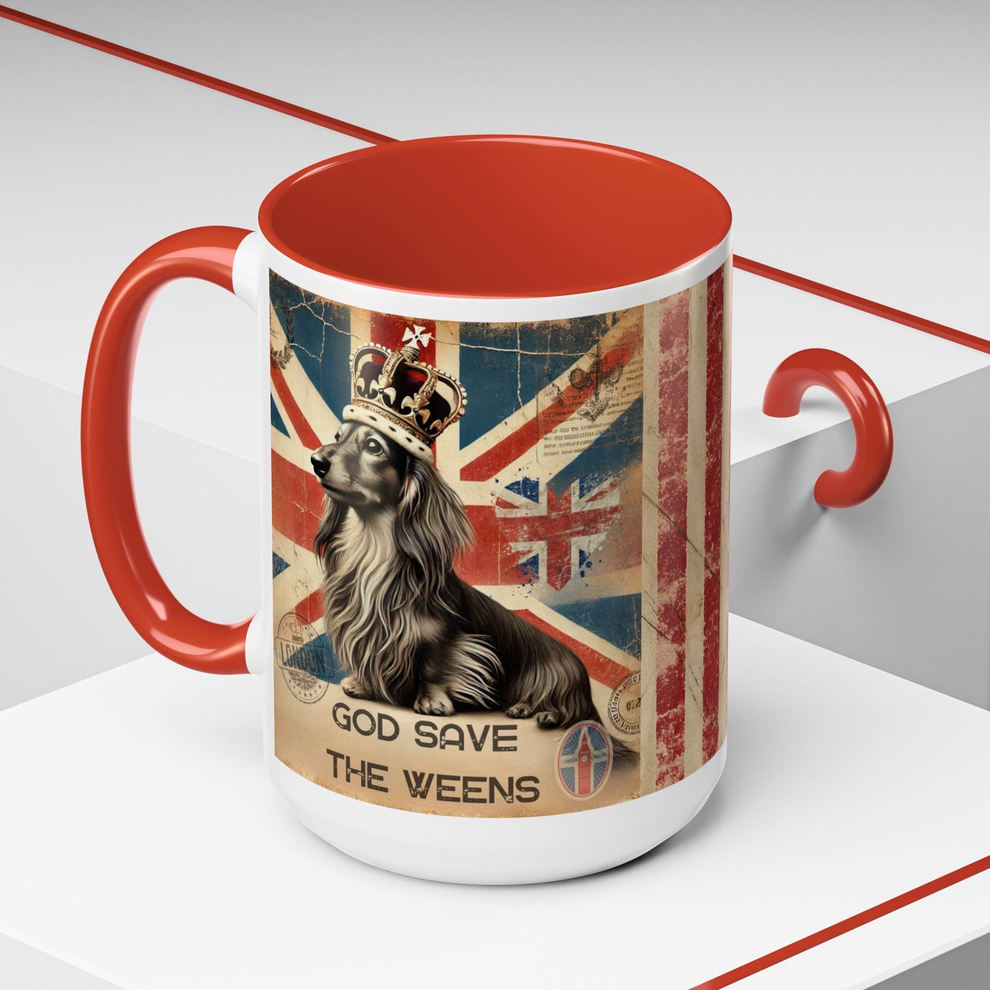 British Royalty Dog Mug Dachshund Coffee Mug Dog Lover Gift Unique Pet Mug Birthday Gift Weenie Dog Present Royals Tea Cup