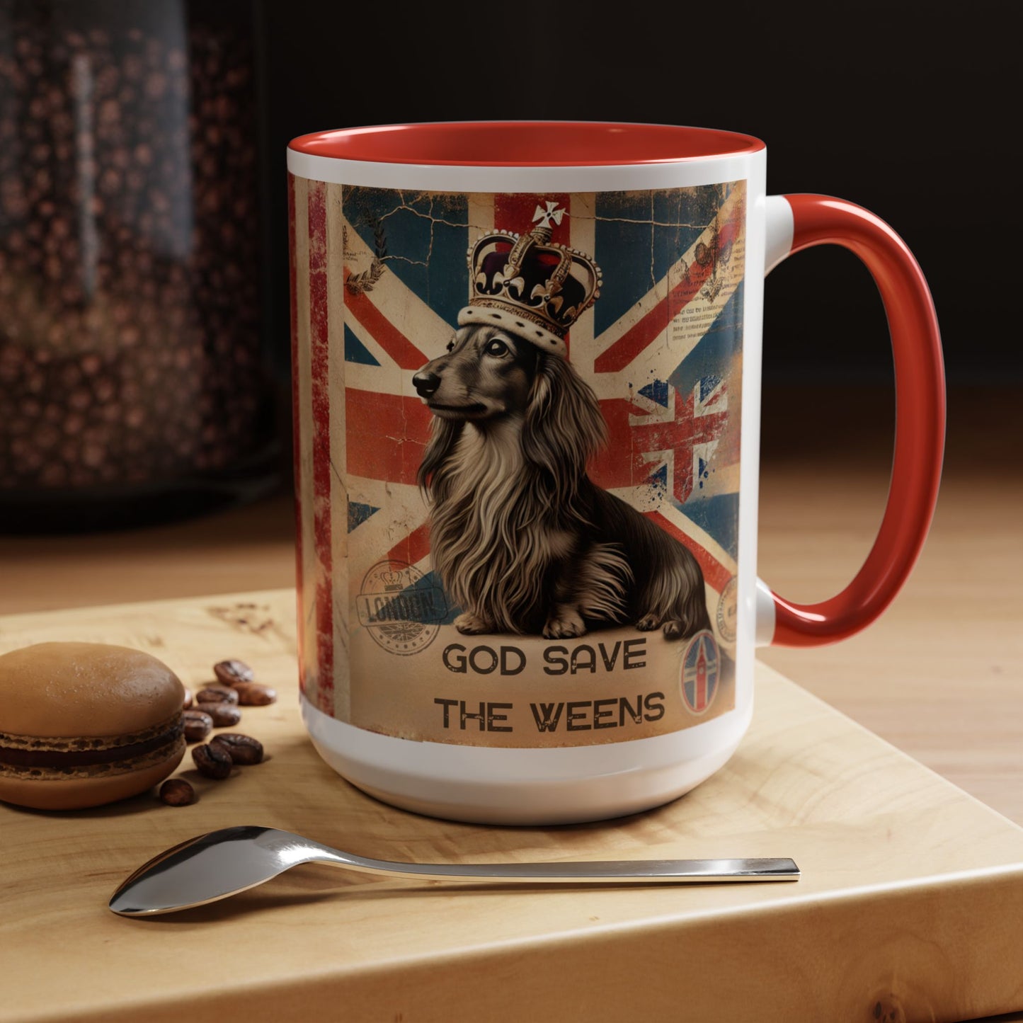 British Royalty Dog Mug Dachshund Coffee Mug Dog Lover Gift Unique Pet Mug Birthday Gift Weenie Dog Present Royals Tea Cup