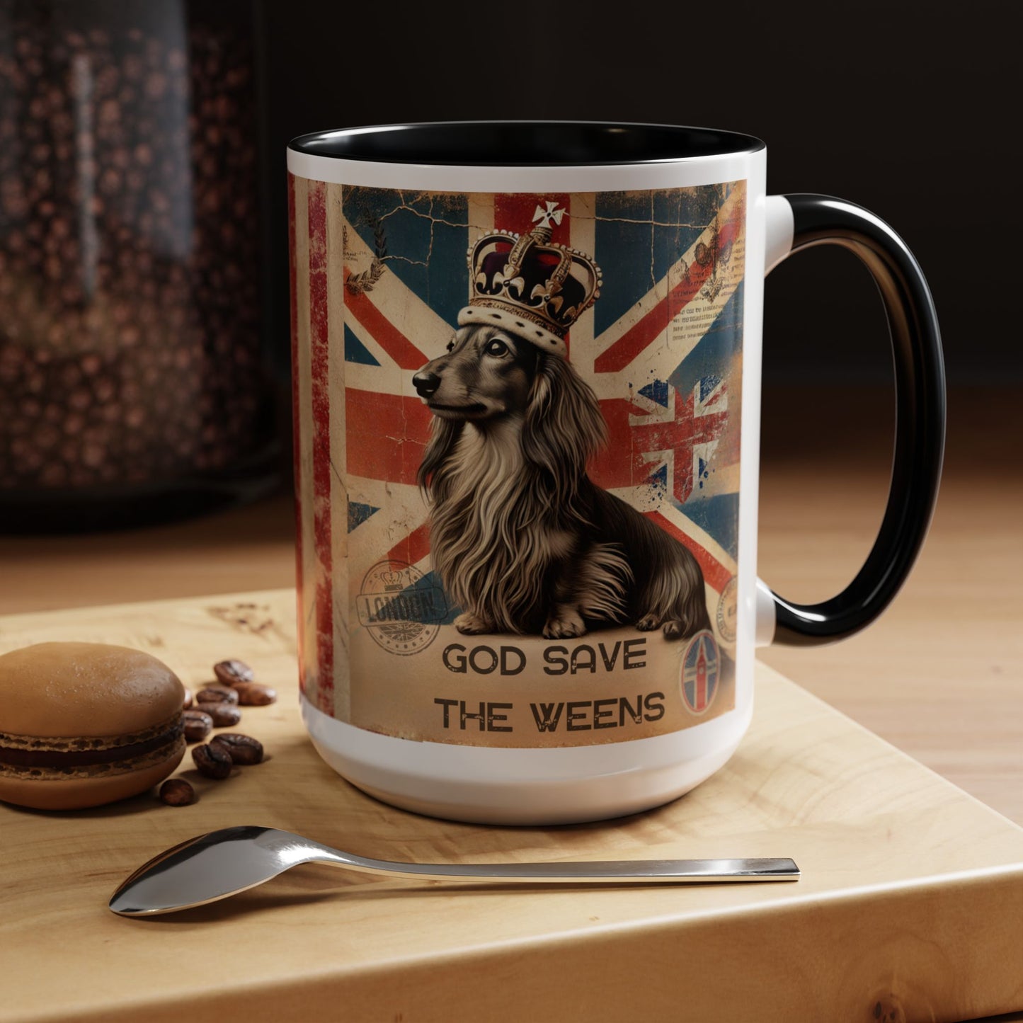 British Royalty Dog Mug Dachshund Coffee Mug Dog Lover Gift Unique Pet Mug Birthday Gift Weenie Dog Present Royals Tea Cup