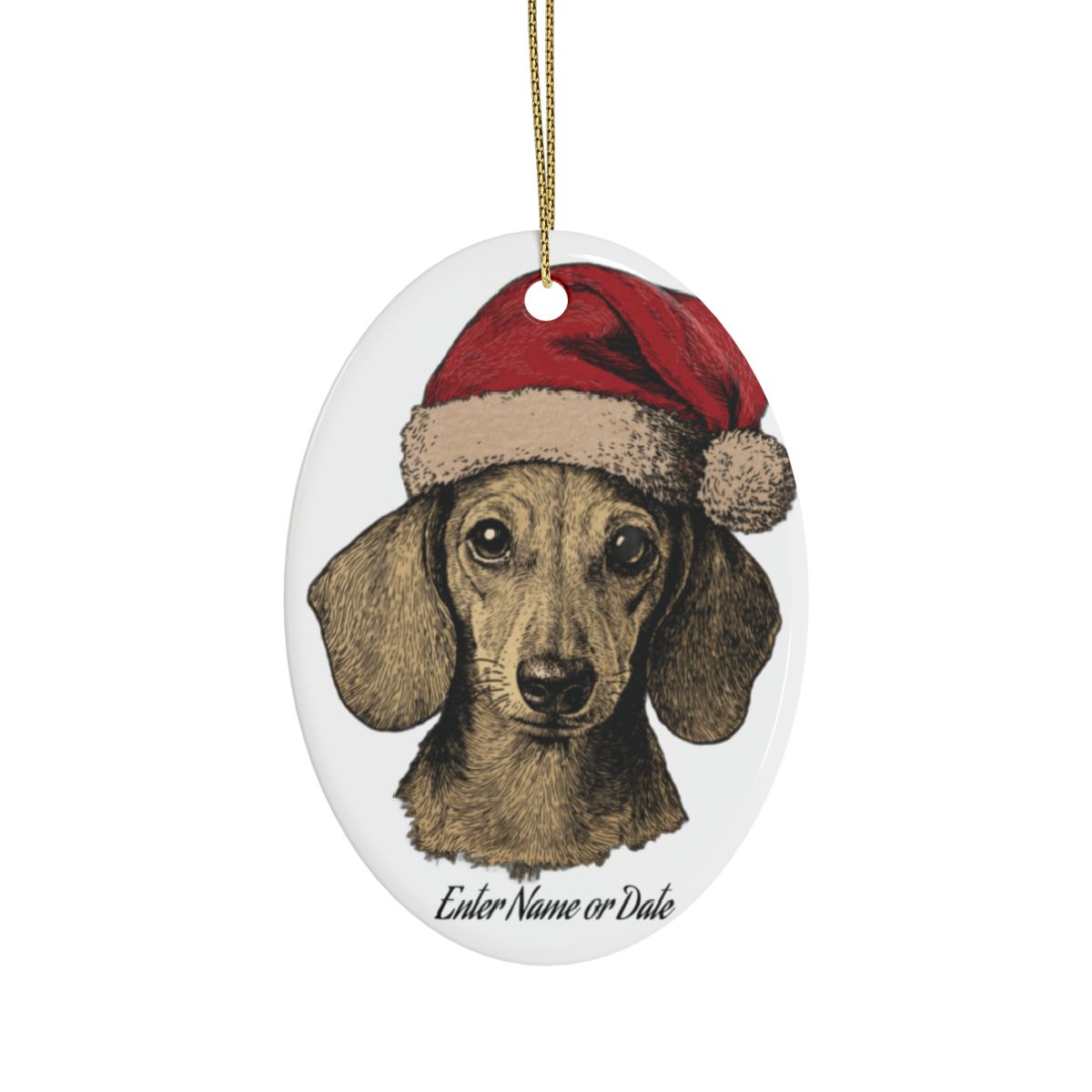 Personalized Dachshund Christmas Ornament – Custom Name or Date