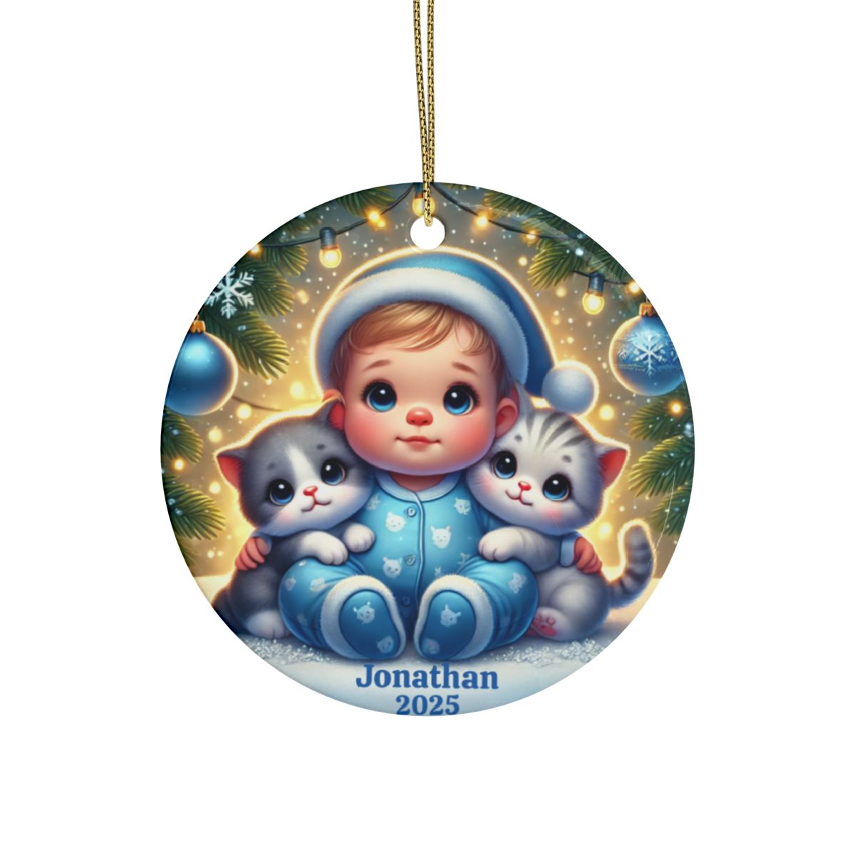 Baby Boy Ceramic Christmas Ornament- Baby keepsake, New baby Gift, Gift for New Mom, Baby Gifts, Baby Shower Gift, Personalized Baby Gift