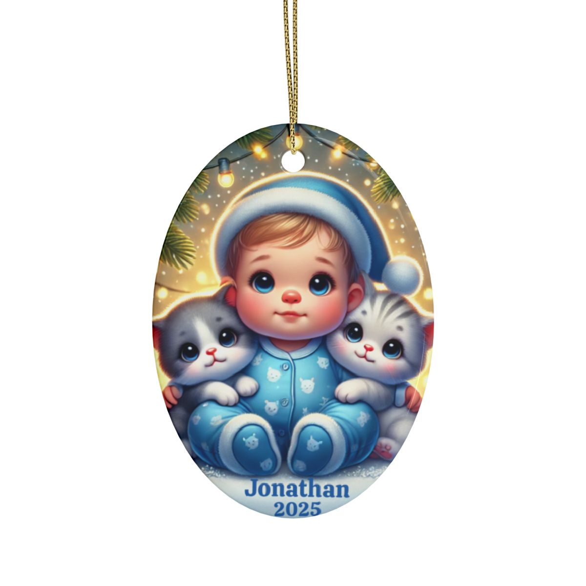 Baby Boy Ceramic Christmas Ornament- Baby keepsake, New baby Gift, Gift for New Mom, Baby Gifts, Baby Shower Gift, Personalized Baby Gift
