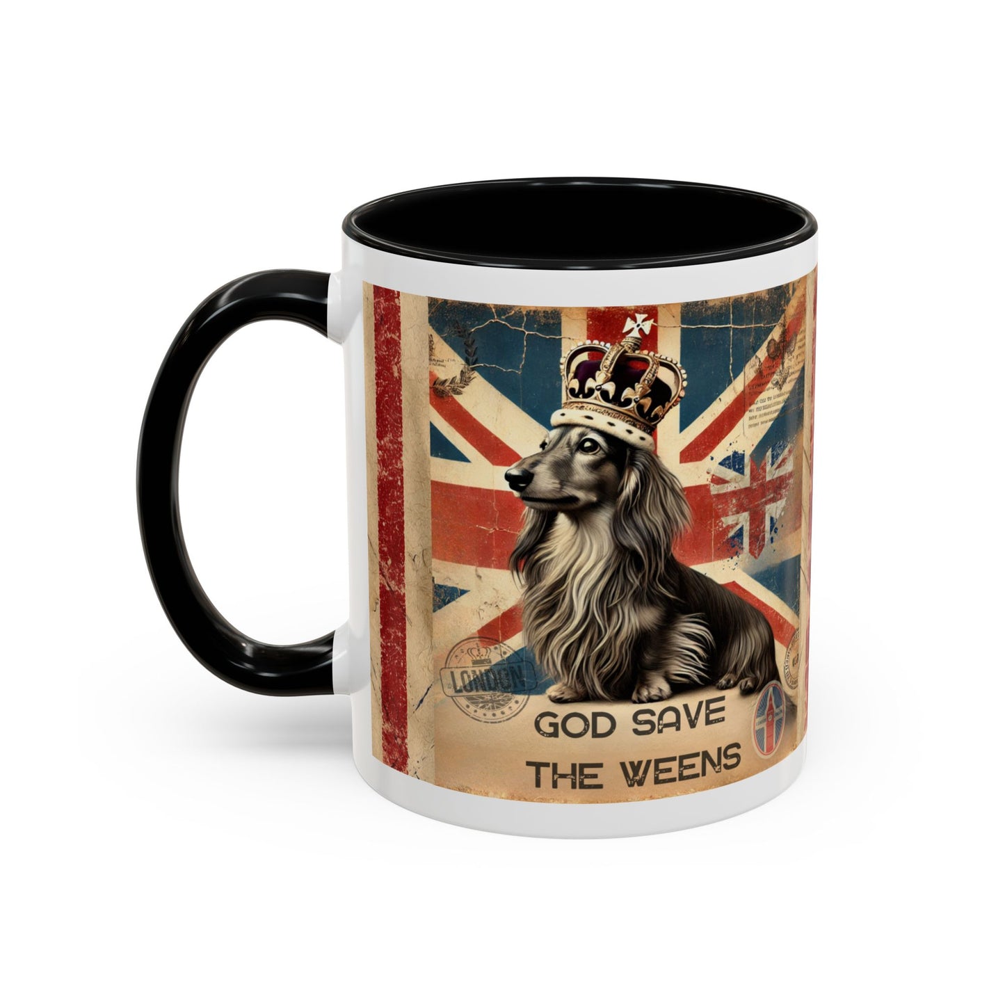 British Royalty Dog Mug Dachshund Coffee Cup Dog Lover Gift Cream Weiner Dog Pet Mug Birthday Present Weenie Dog Present Tea Cup