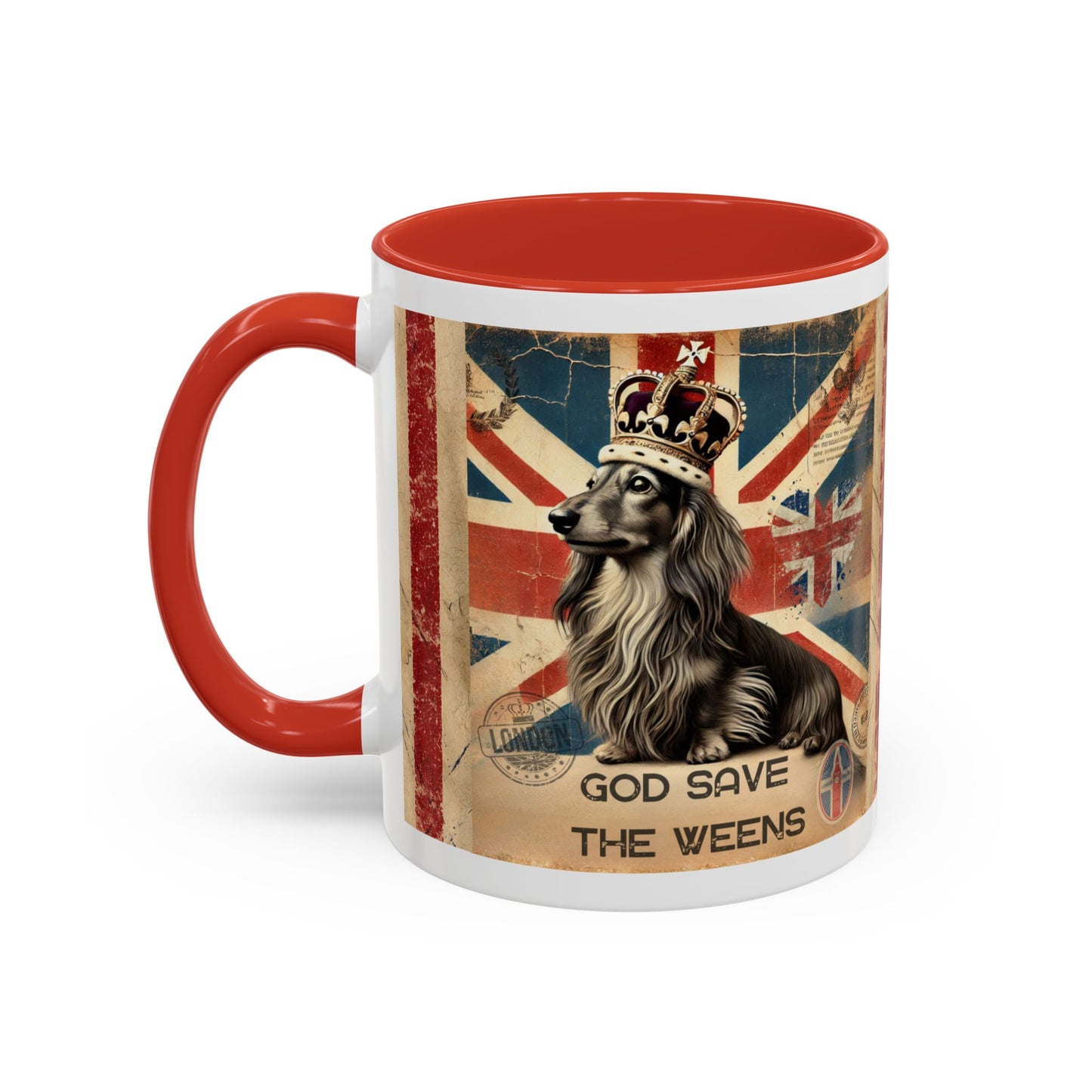 British Royalty Dog Mug Dachshund Coffee Cup Dog Lover Gift Cream Weiner Dog Pet Mug Birthday Present Weenie Dog Present Tea Cup