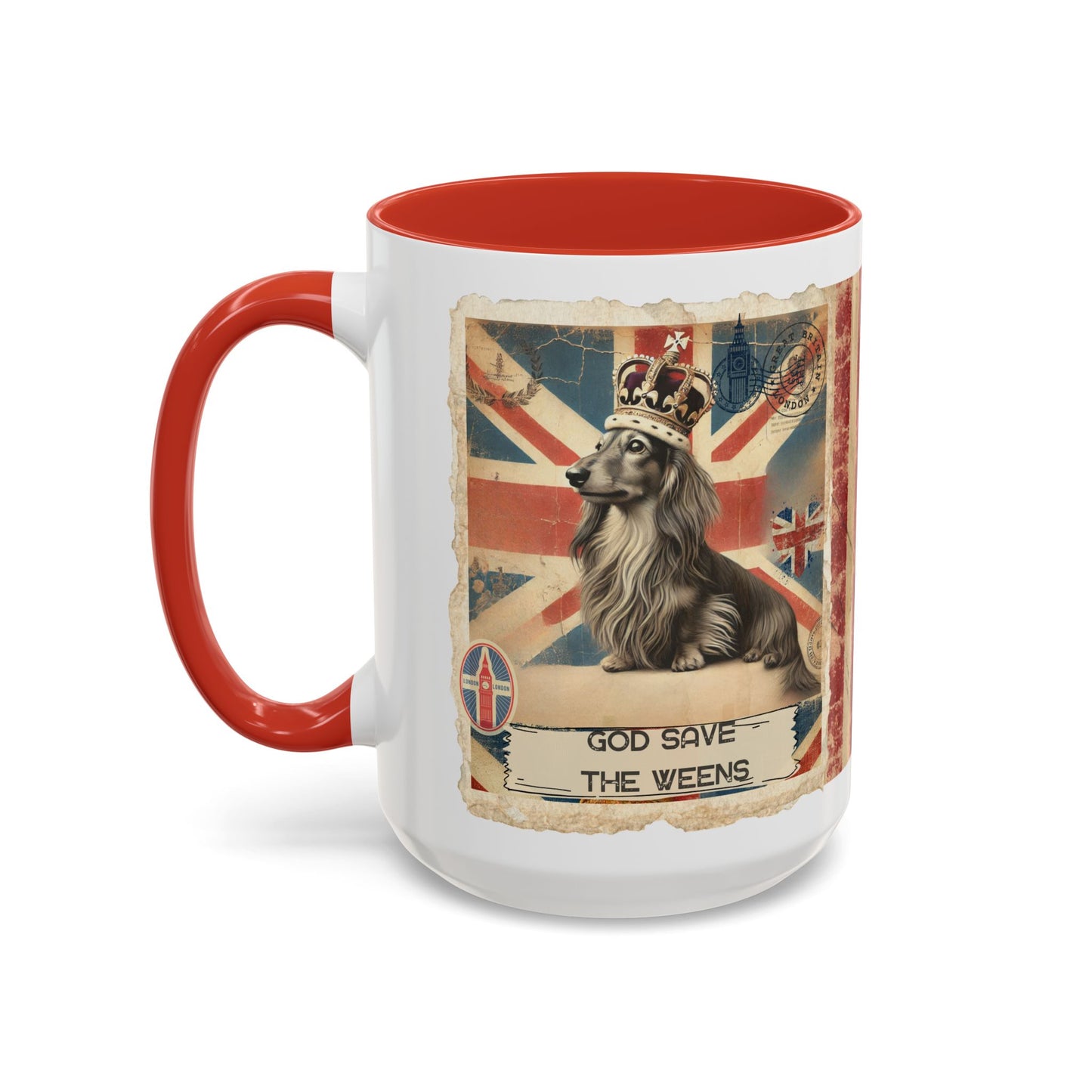 British Royalty Dog Mug Dachshund Coffee Cup Dog Lover Gift Cream Weiner Dog Pet Mug Birthday Present Weenie Dog Present Tea Cup