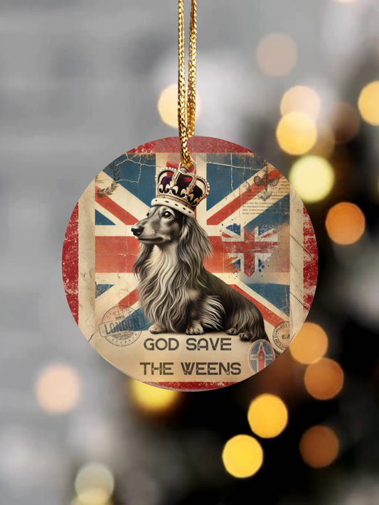 Dachshund Dog Mom Ornament  Dog Lovers Gift Dog Dad Weiner Dog Royalty Gift Dog Mom Pet Ornament Gift Pet Owner British Royal Christmas Keepsake Holiday Pet Present