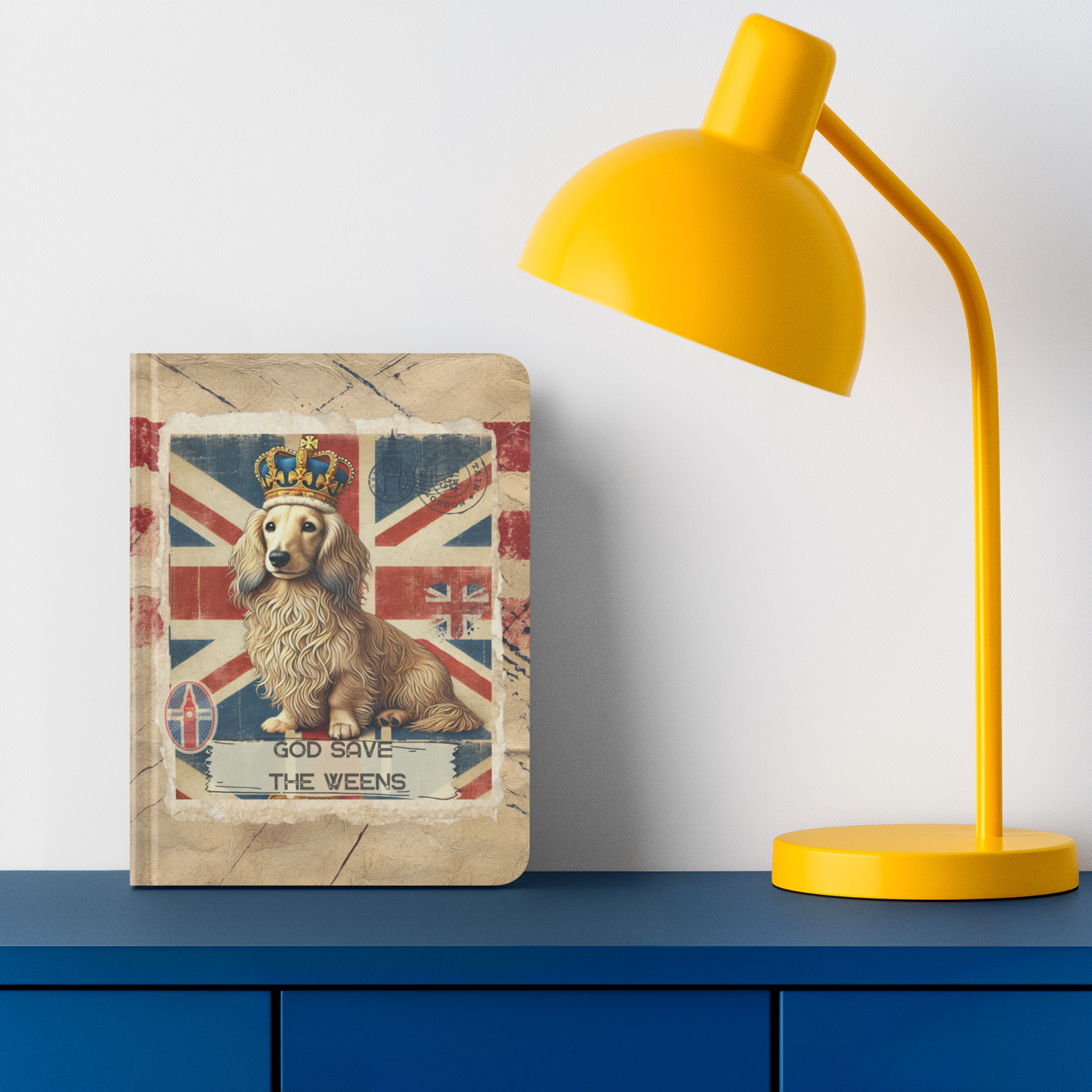 Vintage Dog Lover's Journal, British Flag Notebook, Pet Lover's Gift, Daily Writing Companion, God Save the Weens