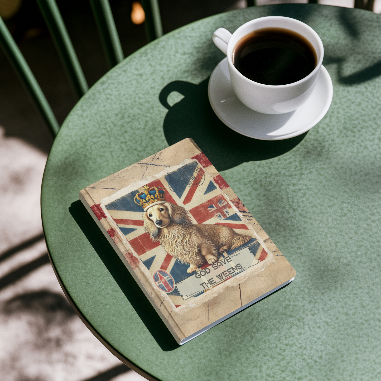 Vintage Dog Lover's Journal, British Flag Notebook, Pet Lover's Gift, Daily Writing Companion, God Save the Weens