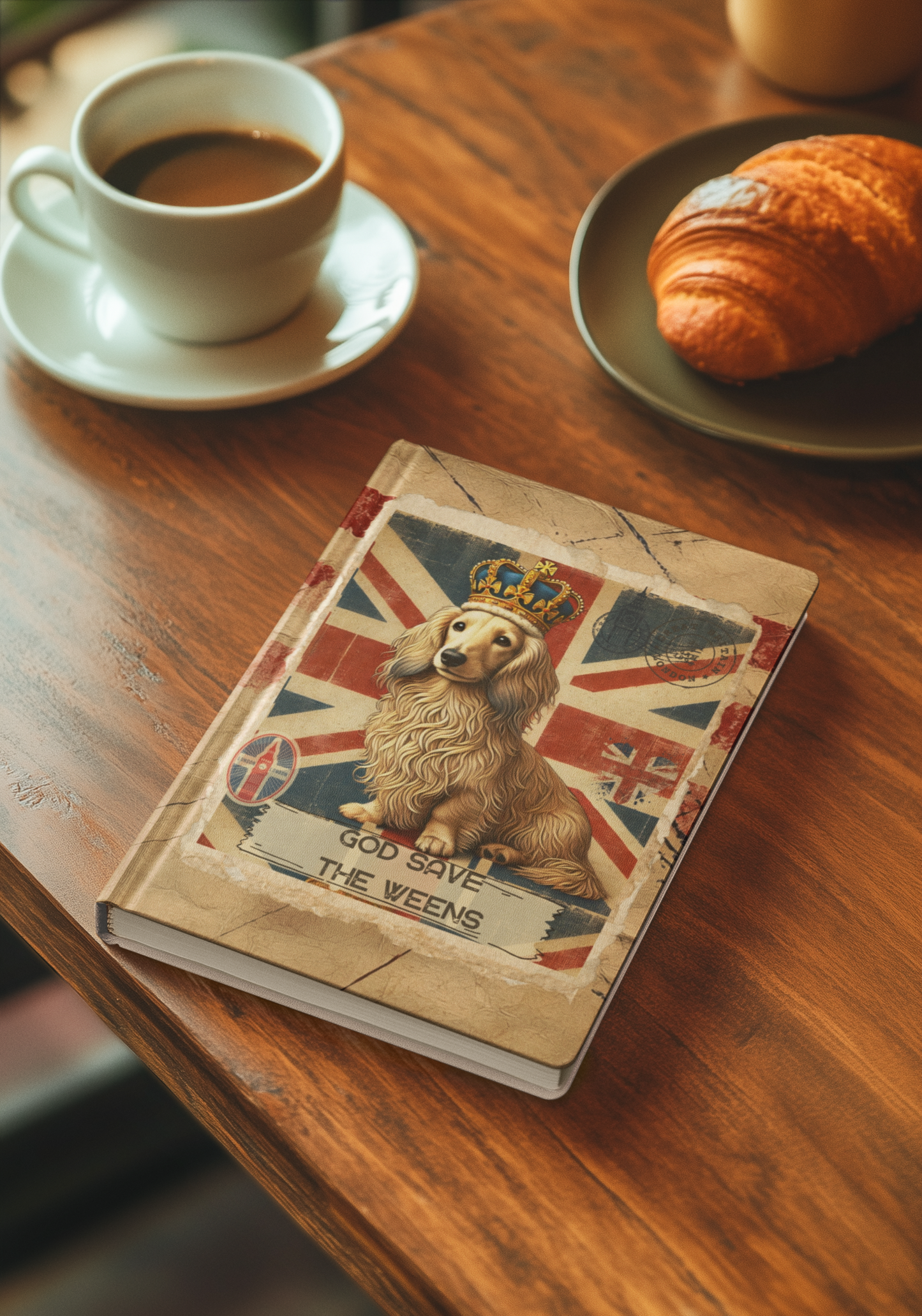 Vintage Dog Lover's Journal, British Flag Notebook, Pet Lover's Gift, Daily Writing Companion, God Save the Weens