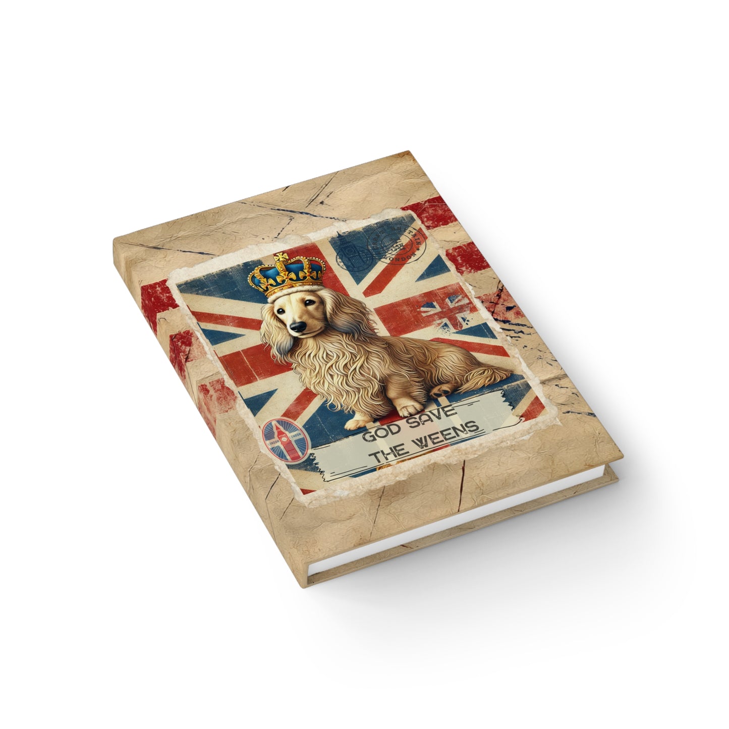 Vintage Dog Lover's Journal, British Flag Notebook, Pet Lover's Gift, Daily Writing Companion, God Save the Weens