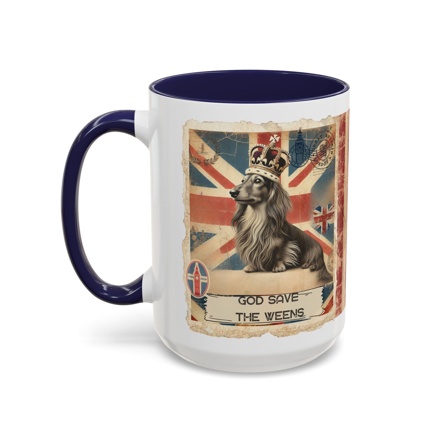 British Royalty Dog Mug Dachshund Coffee Cup Dog Lover Gift Cream Weiner Dog Pet Mug Birthday Present Weenie Dog Present Tea Cup