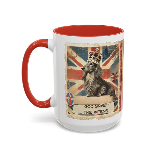 Dachshund Mug British Doxie Gift Weenie Dog Mom Coffee Cup Tea Dog Lovers Dog Dad Weiner Dog Coffee Mug Vintage Union Jack Gift Mug Dog Mom