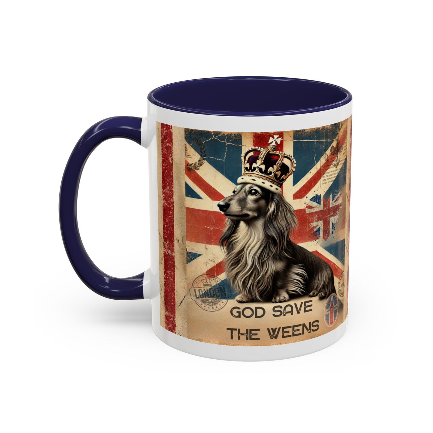 British Royalty Dog Mug Dachshund Coffee Cup Dog Lover Gift Cream Weiner Dog Pet Mug Birthday Present Weenie Dog Present Tea Cup
