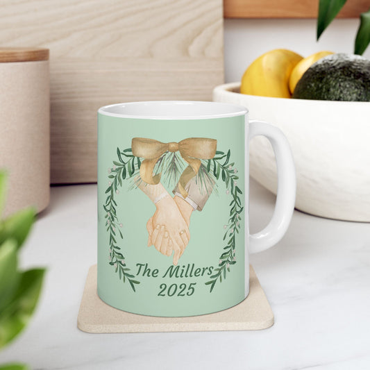 Custom Mug Newlyweds Add Name and date Personalized Wedding Gift for Friend Shower Couples Cup Anniversary Marriage Present