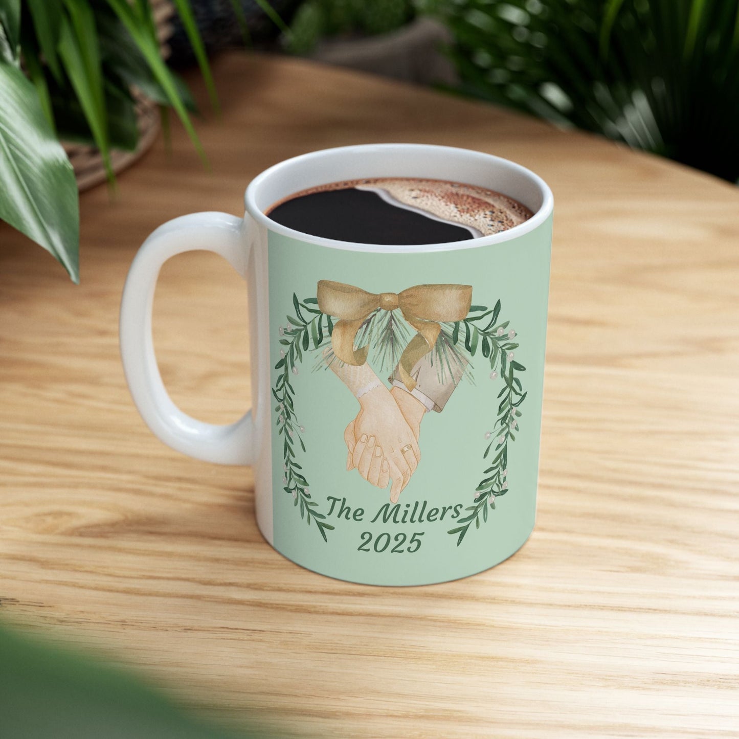 Custom Mug Newlyweds Add Name and date Personalized Wedding Gift for Friend Shower Couples Cup Anniversary Marriage Present