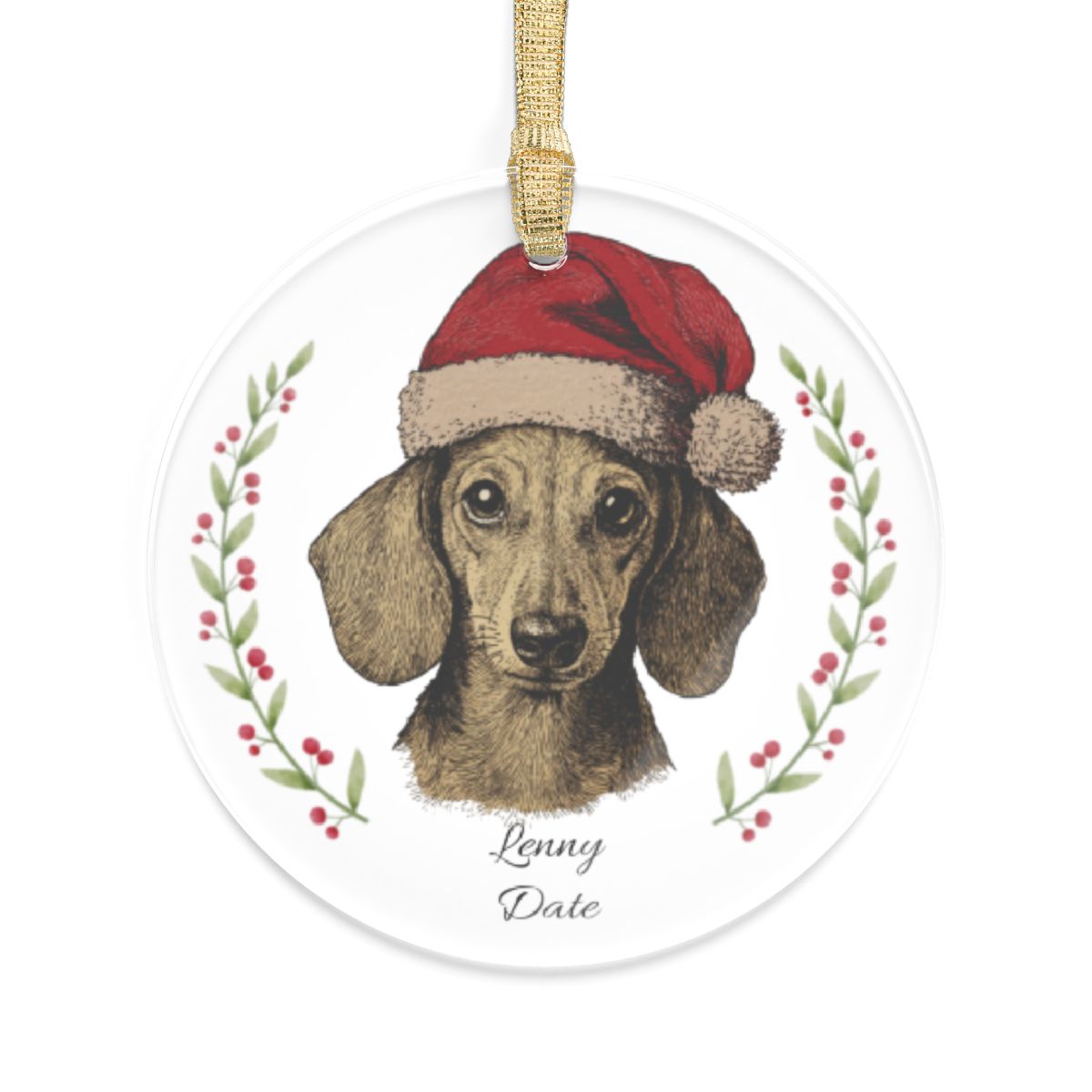 Personalized Clear Acrylic Pet Ornament – Can Add Name & Date