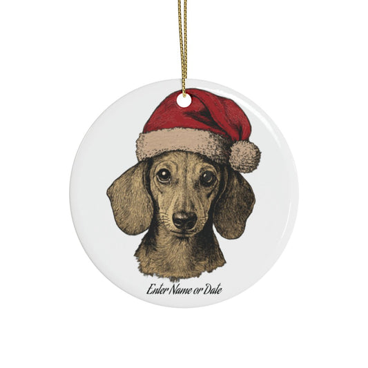 Personalized Dachshund Christmas Ornament – Custom Name or Date