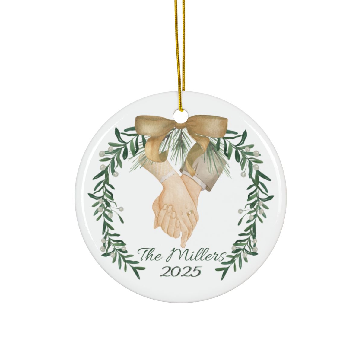 Personalized Newlywed Ornament 1st Christmas Custom Keepsake Holiday Gift New Couple Married Add Name Year Ornament Wedding Gift Engagement